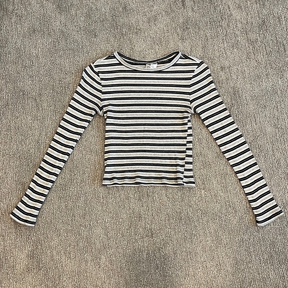 X-Small Cropped T-Shirt with Stripes by Divided